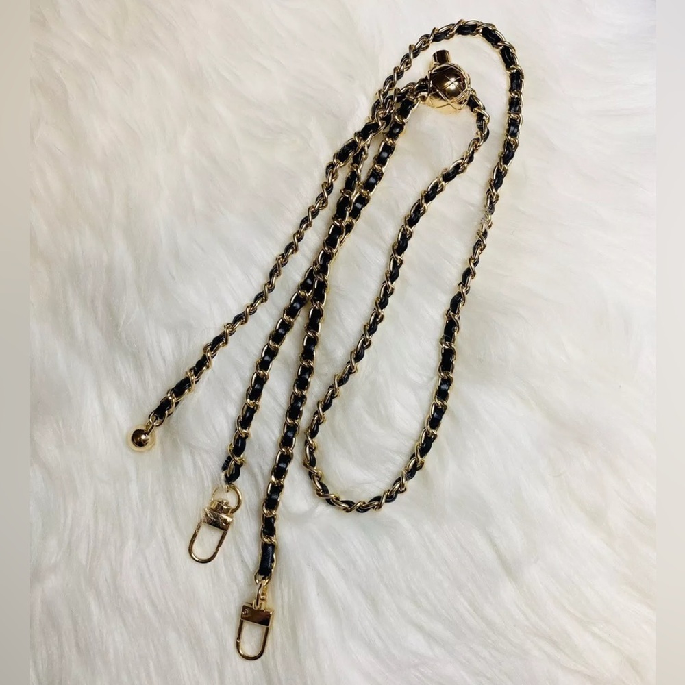 crossbody metal leather adjustable Chain Replacement strap gold 50”